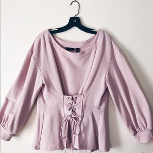 Blush long sleeve knit top